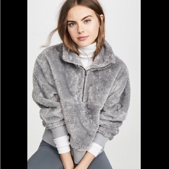 Varley Size XS Grey Hi Pile Duray Qurter Zip Sherpa Pullover Sweater - Picture 1 of 8